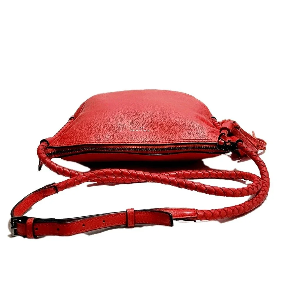 TAHARI ALS Leather Shoulder Bag Hobo With Tassel - Picture 8 of 13